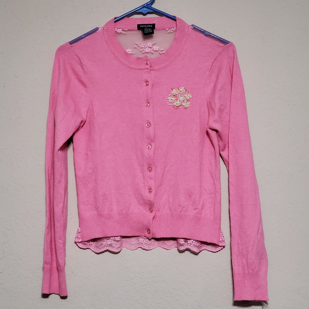Eyeshadow Pink Cardigan Sweater